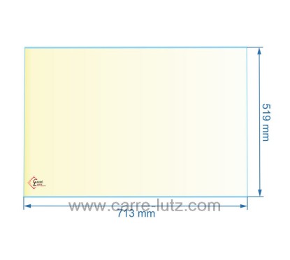 00355  P0047326 - verre réfractaire Vitrocéramique 713x519 mm Deville 150,30 €