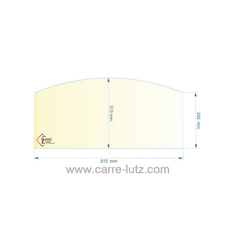 00197  26309 - Vitre réfractaire Vitrocéramique 515x315x245 arrondi de poêle Dovre 760CB 760GM 103,60 €