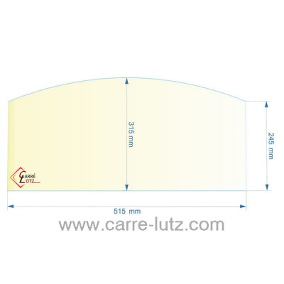 00197  26309 - Vitre réfractaire Vitrocéramique 515x315x245 arrondi de poêle Dovre 760CB 760GM 103,60 €