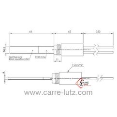 Bougie ou Résistance cristal de Quartz 300W de poêle à pellet 