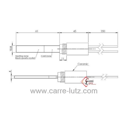 Bougie ou Résistance cristal de Quartz 300W de poêle à pellet 