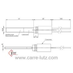 Bougie ou Résistance cristal de Quartz 350W de poêle à pellet 