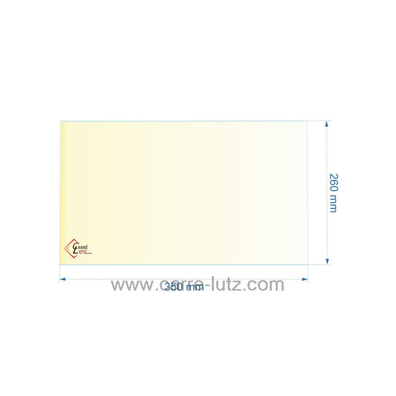 41771 - Vitre réfractaire Vitrocéramique 350x260 mm de poêle Efel Surdiac 