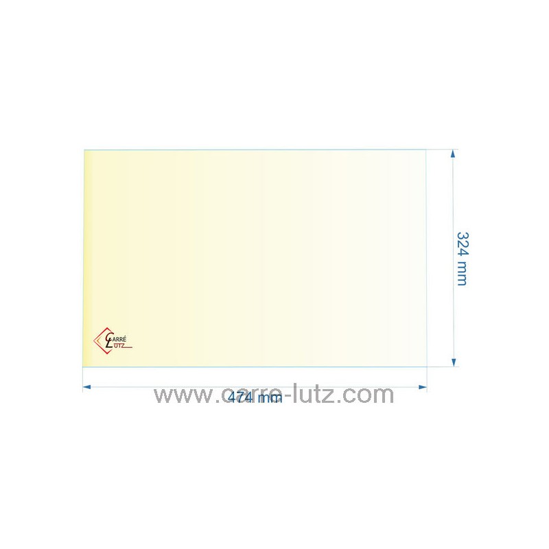 41772 - Vitre réfractaire Vitrocéramique 474x324 mm de poêle Efel Surdiac 