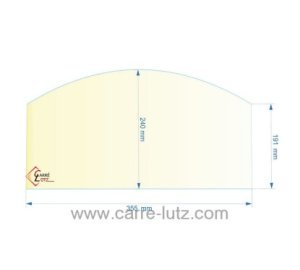 25935  - Vitre réfractaire Vitrocéramique 355x240/191 mm de poêle Efel Surdiac 