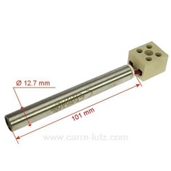 Résistance 300W de poêle à pellets Eurofiamma Diamètre 12,7 mm Longueur 107 mm Cable + domino 30 mm , reference 703911