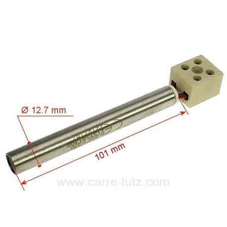 Résistance 300W de poêle à pellets Eurofiamma Diamètre 12,7 mm Longueur 107 mm Cable + domino 30 mm , reference 703911