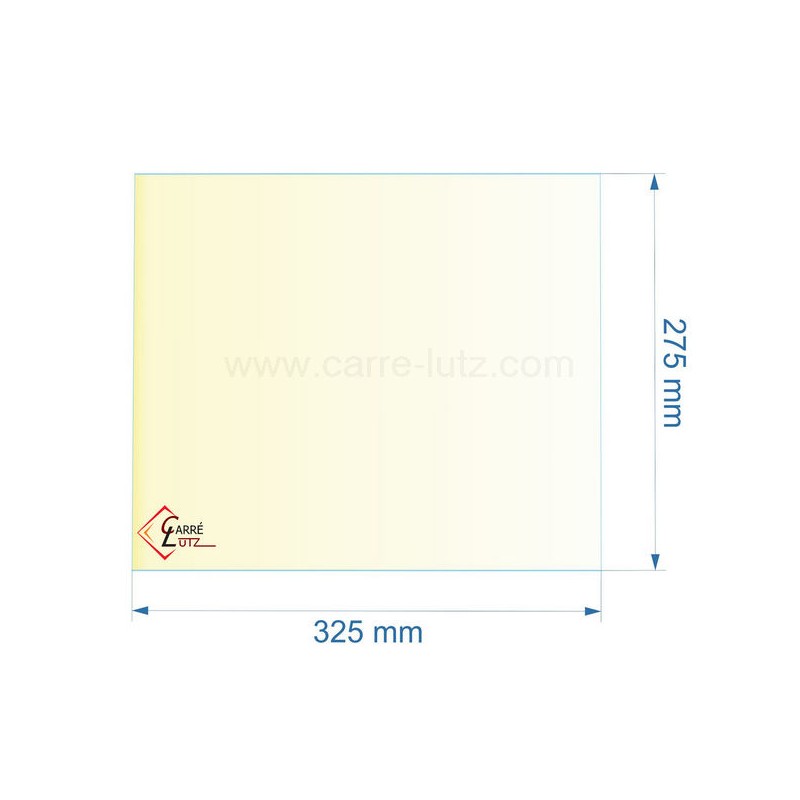 51003 - Vitre réfractaire Vitrocéramique 325x275 mm de foyer Aduro 10