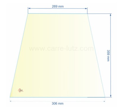 00379  51114 - Vitre réfractaire Vitrocéramique 359/269x306 mm de foyer Aduro 11 68,50 €