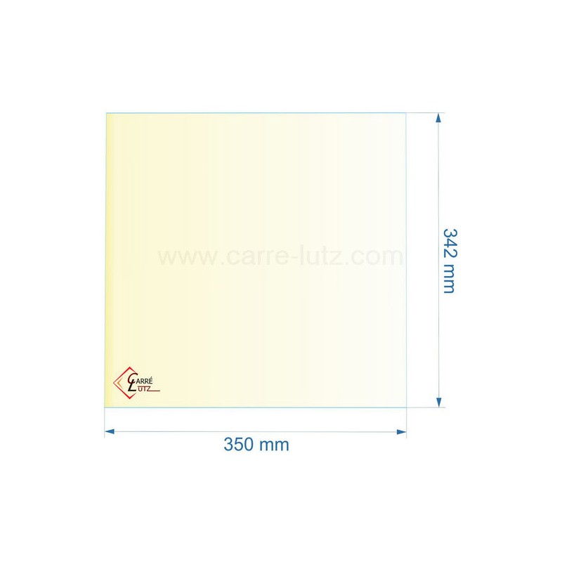 51144 - Vitre réfractaire Vitrocéramique 350x342 mm de foyer Aduro 13