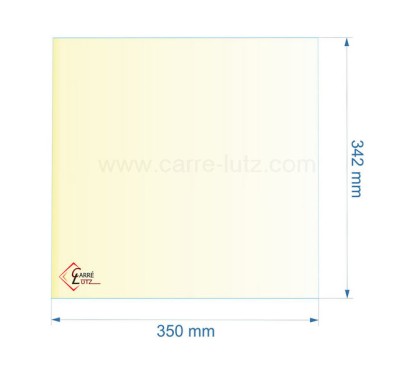 51144 - Vitre réfractaire Vitrocéramique 350x342 mm de foyer Aduro 13