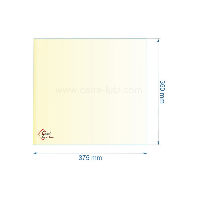 51175 - Vitre réfractaire Vitrocéramique 375x350 mm de foyer Aduro 14