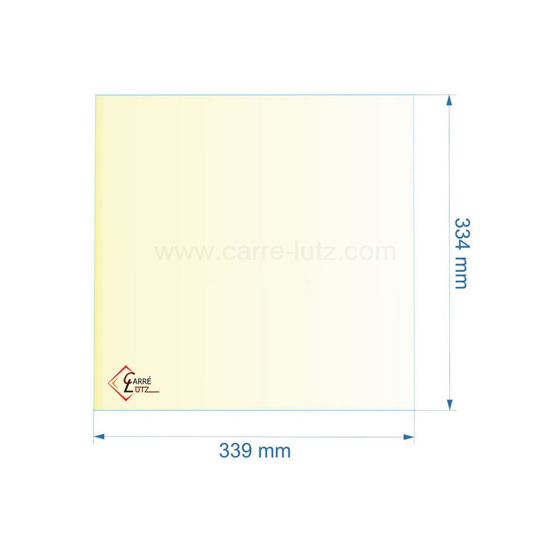 51051 - Vitre réfractaire Vitrocéramique 339x334 mm de foyer Aduro 3