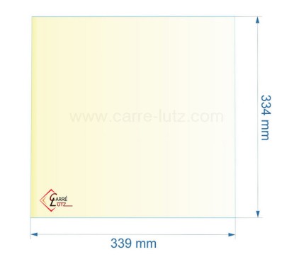 51051 - Vitre réfractaire Vitrocéramique 339x334 mm de foyer Aduro 3