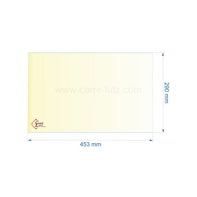 51035 - Vitre réfractaire Vitrocéramique 453x290 mm de foyer Aduro 4