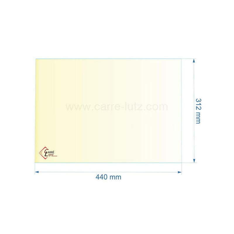 51036 - Vitre réfractaire Vitrocéramique 440x312 mm de foyer Aduro 6