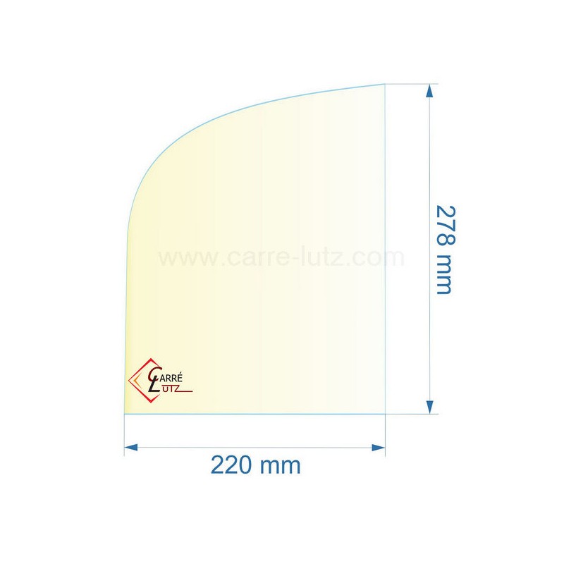 00386  188829 - Vitre réfractaire Vitrocéramique 220x278/195 mm Franco-Belge 46,30 €