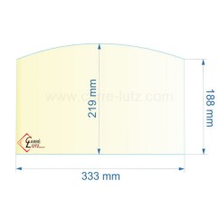 00388  188830 - Vitre réfractaire Vitrocéramique 333x219/188 mm Franco-Belge 61,80 €