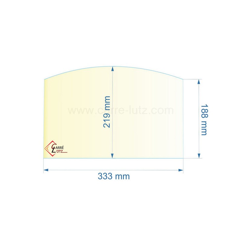 00388  188830 - Vitre réfractaire Vitrocéramique 333x219/188 mm Franco-Belge 61,80 €