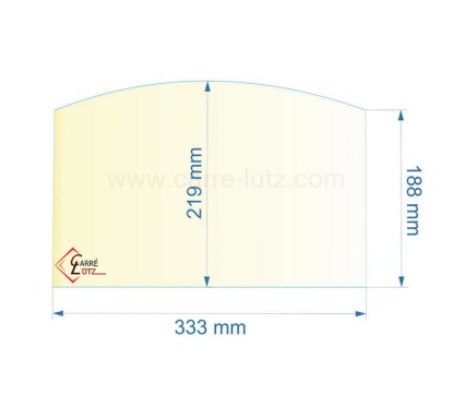 00388  188830 - Vitre réfractaire Vitrocéramique 333x219/188 mm Franco-Belge 61,80 €