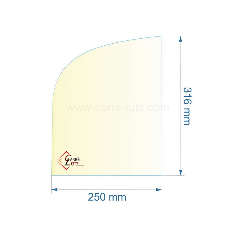 00389  188851 - Vitre réfractaire Vitrocéramique 316x250 mm Franco-Belge 65,20 €