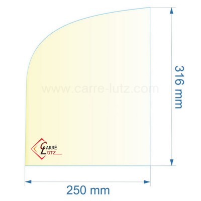 00389  188851 - Vitre réfractaire Vitrocéramique 316x250/195 mm Franco-Belge 65,20 €