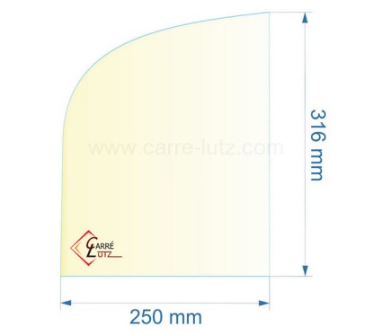 00389  188851 - Vitre réfractaire Vitrocéramique 316x250 mm Franco-Belge 65,20 €