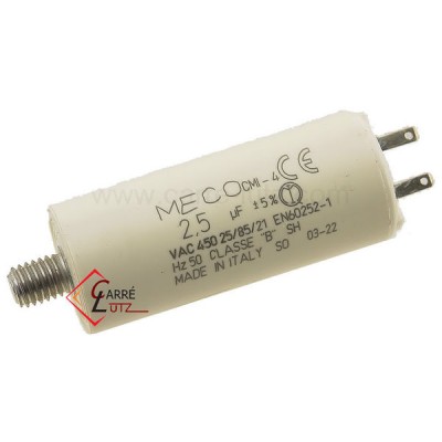 23090200  Condensateur permanent  2,5 µf  450V faston 2,8mm\npour moteur de volet roulant 4,40 €