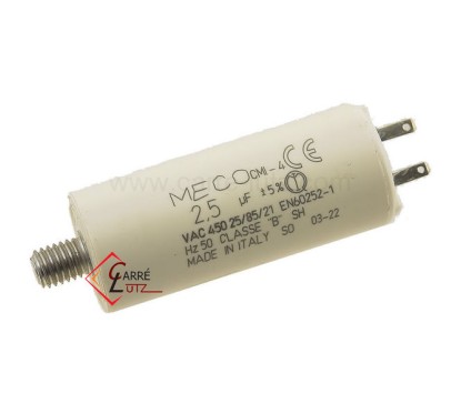 23090200  Condensateur permanent  2,5 µf  450V faston 2,8mm\npour moteur de volet roulant 4,40 €