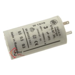 23090201  Condensateur permanent 3 µf 450V faston 2,8mm  3,60 €