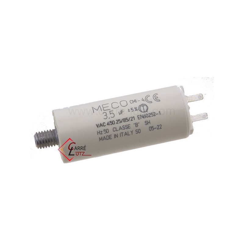 Condensateur permanent  3,5 µf  450V faston 2,8mm 