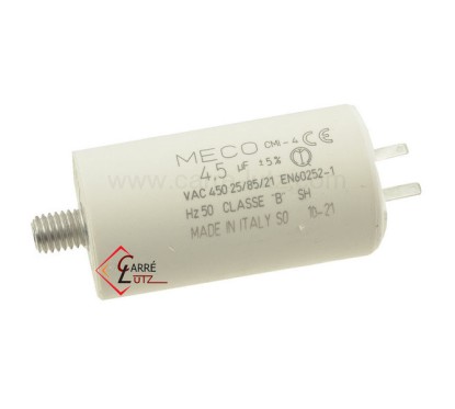 23090204  Condensateur permanent 4,5 µf 450V faston 2,8mm  5,80 €