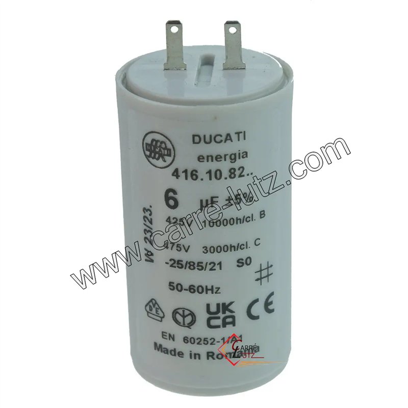 23090207  Condensateur permanent 6 µf 450V faston 2,8mm  4,40 €