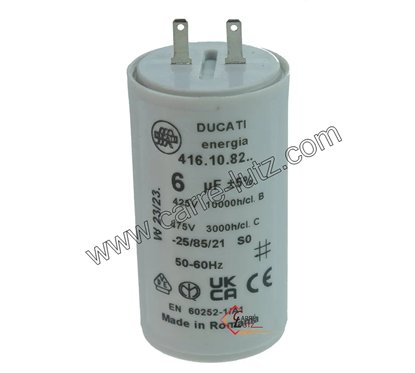 23090207  Condensateur permanent 6 µf 450V faston 2,8mm  4,40 €