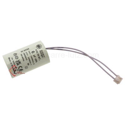 23090215 Condensateur permanent 6 µf 450V à fil\nà fil + connecteur pour moteur de volet roulant Bubendorff 8,70 €