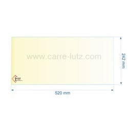 805055 - Vitre réfractaire Vitrocéramique 520x242 mm de foyer Panadero Alba