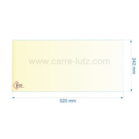 Vitre réfractaire Vitrocéramique 520x242 mm de foyer Panadero Ref. 805055 Alba, reference 00394