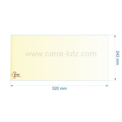 00394  805055 - Vitre réfractaire Vitrocéramique 520x242 mm de foyer Panadero Alba 63,70 €
