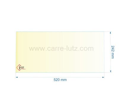 00394  805055 - Vitre réfractaire Vitrocéramique 520x242 mm de foyer Panadero Alba 63,70 €