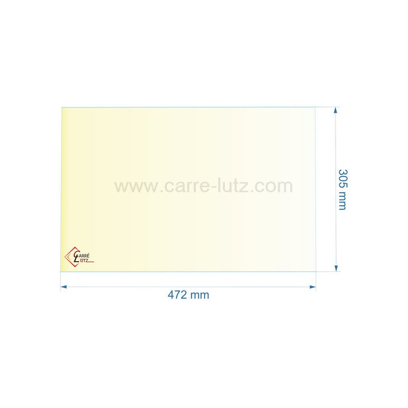 805028 - Vitre réfractaire Vitrocéramique 472x305 mm de foyer Panadero Alhambra