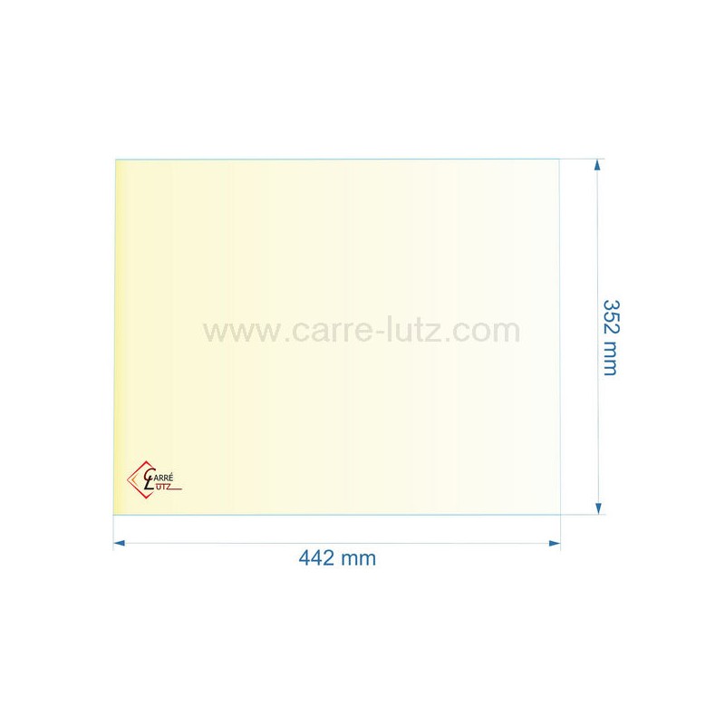 805001 - Vitre réfractaire Vitrocéramique 442x352 mm de foyer Panadero Alpes