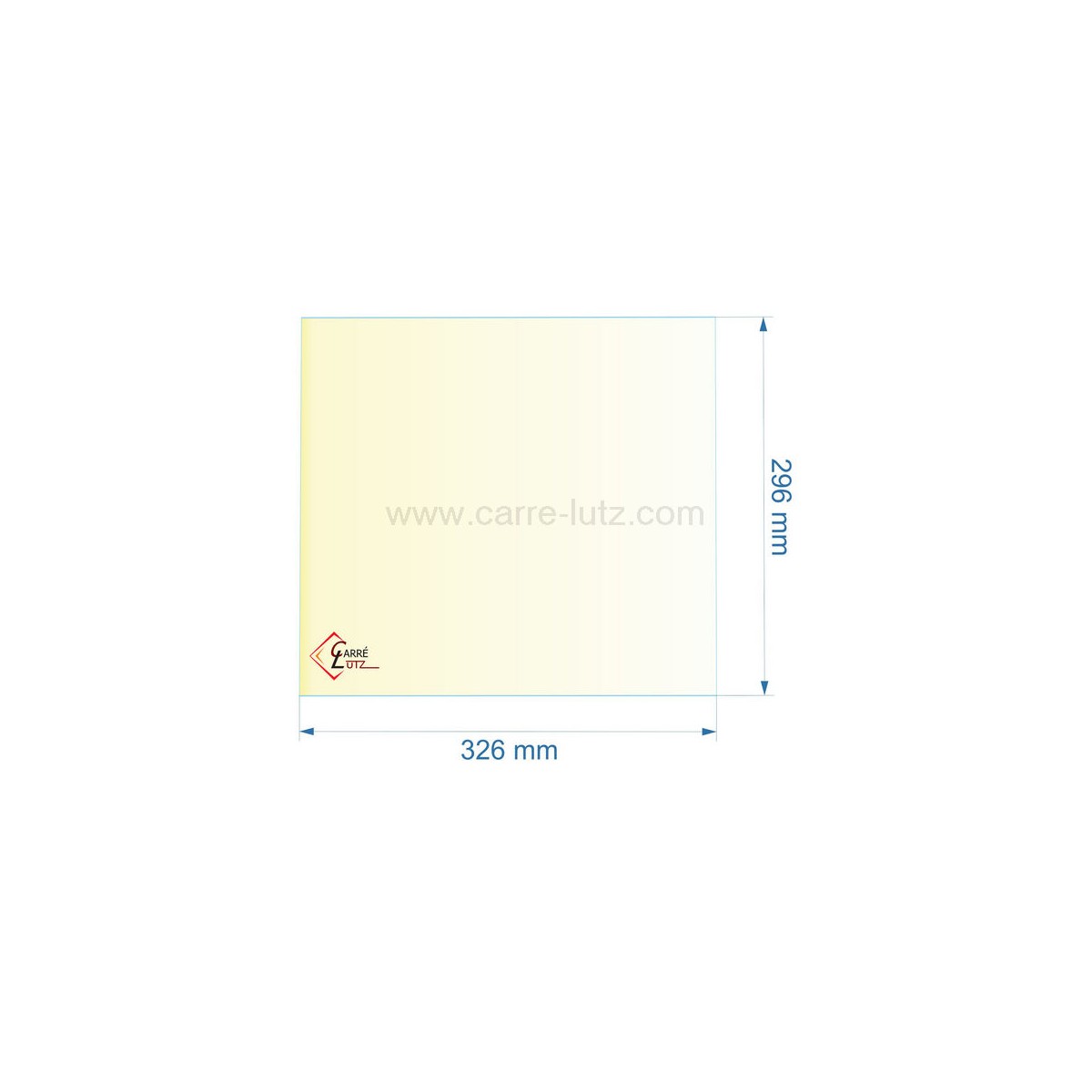 00398  805004 - Vitre réfractaire Vitrocéramique 326x296 mm de foyer Panadero Aragon 49,90 €