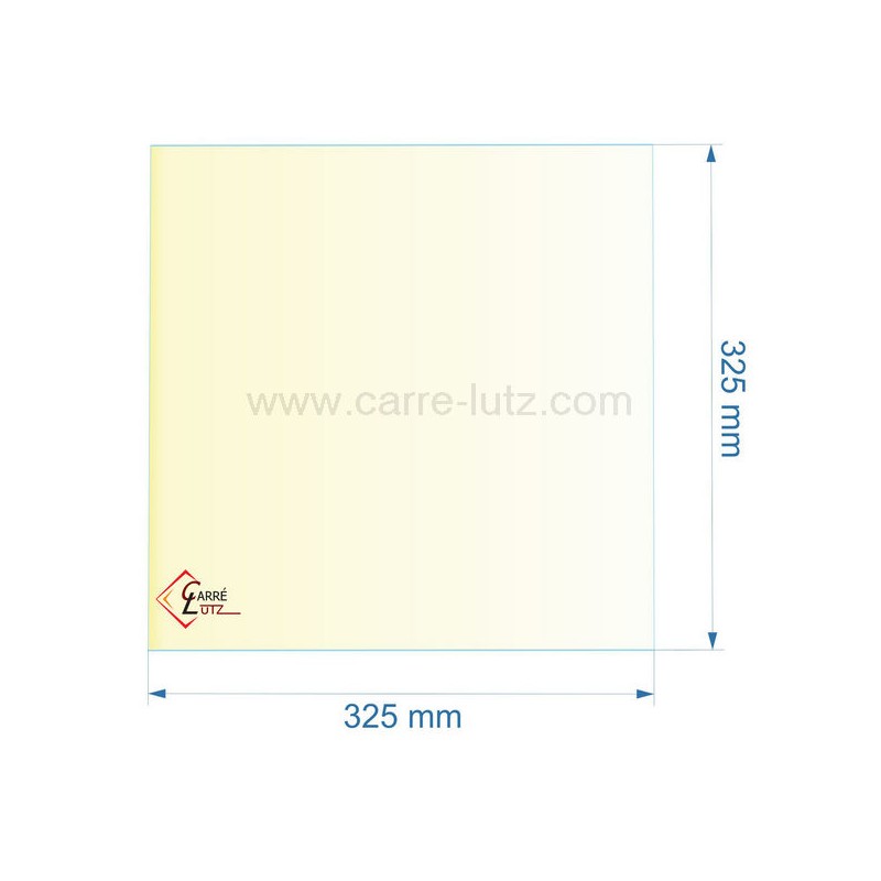 00401  805033 - Vitre réfractaire Vitrocéramique 325x325 mm de foyer Panadero Atlanta 51,60 €