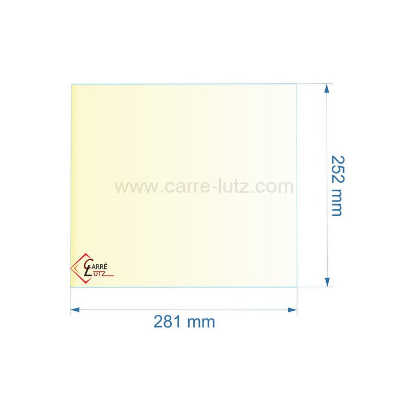 805007 - Vitre réfractaire Vitrocéramique 281x252 mm de foyer Panadero Atomium