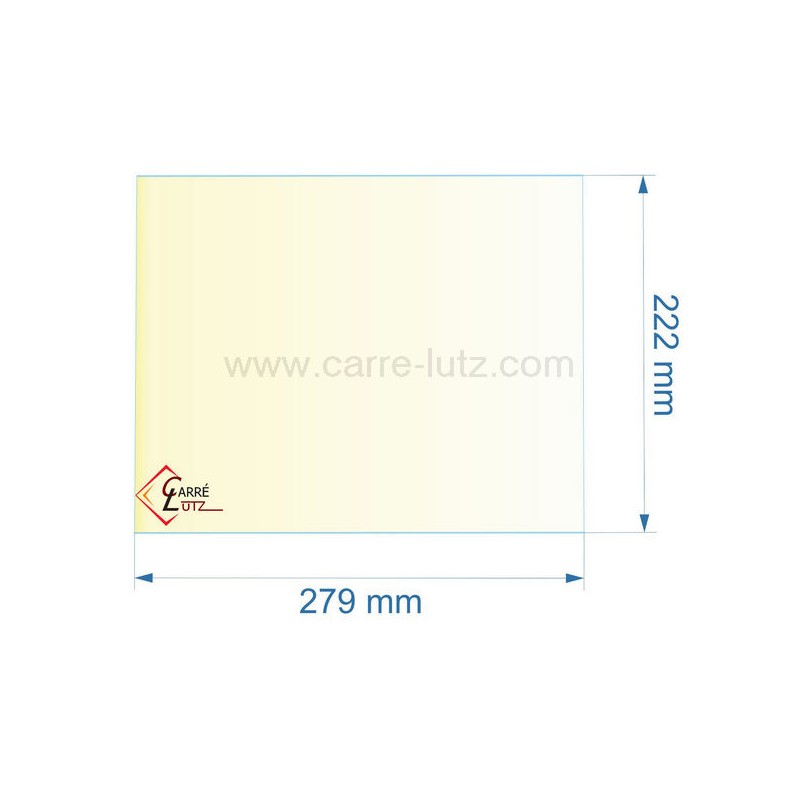 805006 - Vitre réfractaire Vitrocéramique 279x222 mm de foyer Panadero Baleares