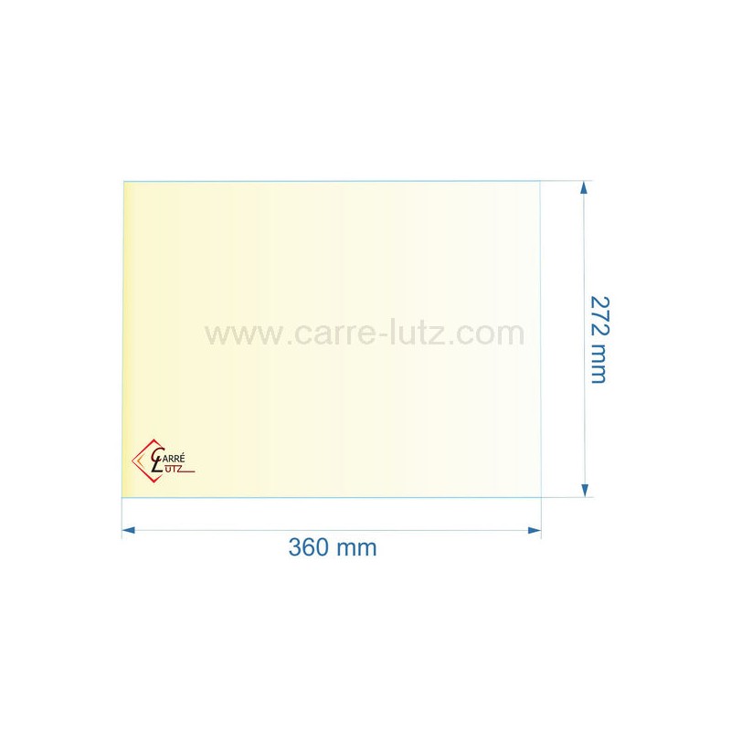 4D17013001 - Vitre réfractaire Vitrocéramique 360x272 de poele à pellet Cadel