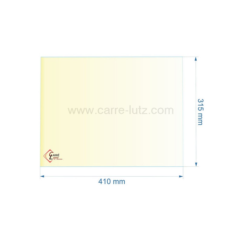 00413  805054 - Vitre réfractaire Vitrocéramique 410x315 mm de poele Panadero Bergen 61,90 €