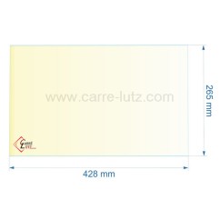 00417  805044 - Vitre réfractaire Vitrocéramique 428x265 mm de poele Panadero Calgary 55,80 €