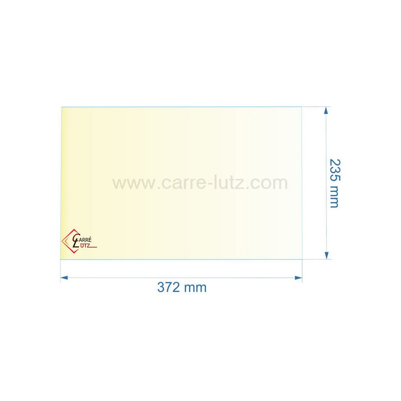805009 - Vitre réfractaire Vitrocéramique 372x235 mm de poele Panadero Castilla