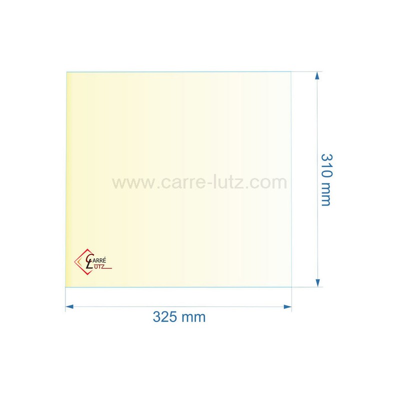 00435  805025 - Vitre réfractaire Vitrocéramique 325x310 mm de poele Panadero Montana 51,40 €